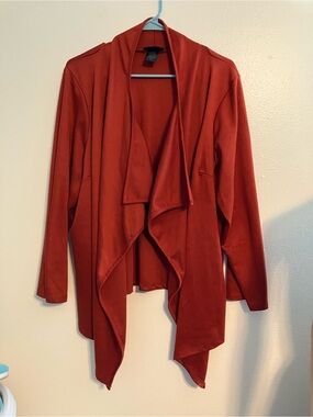 Pat Rego Open-Front Cardigan in Warm Rust